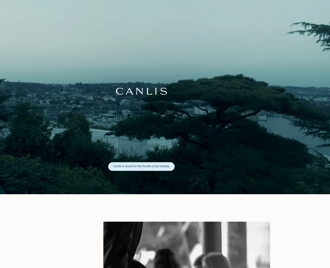 Canlis — 카페/음식 소개 웹사이트 디자인 레퍼런스