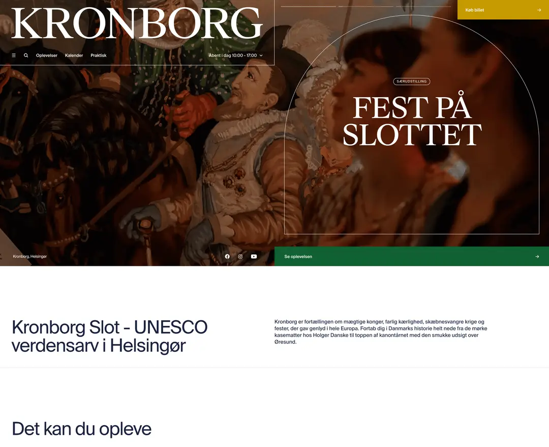 Kronborg Slot — 기타 소개 웹사이트 디자인 레퍼런스