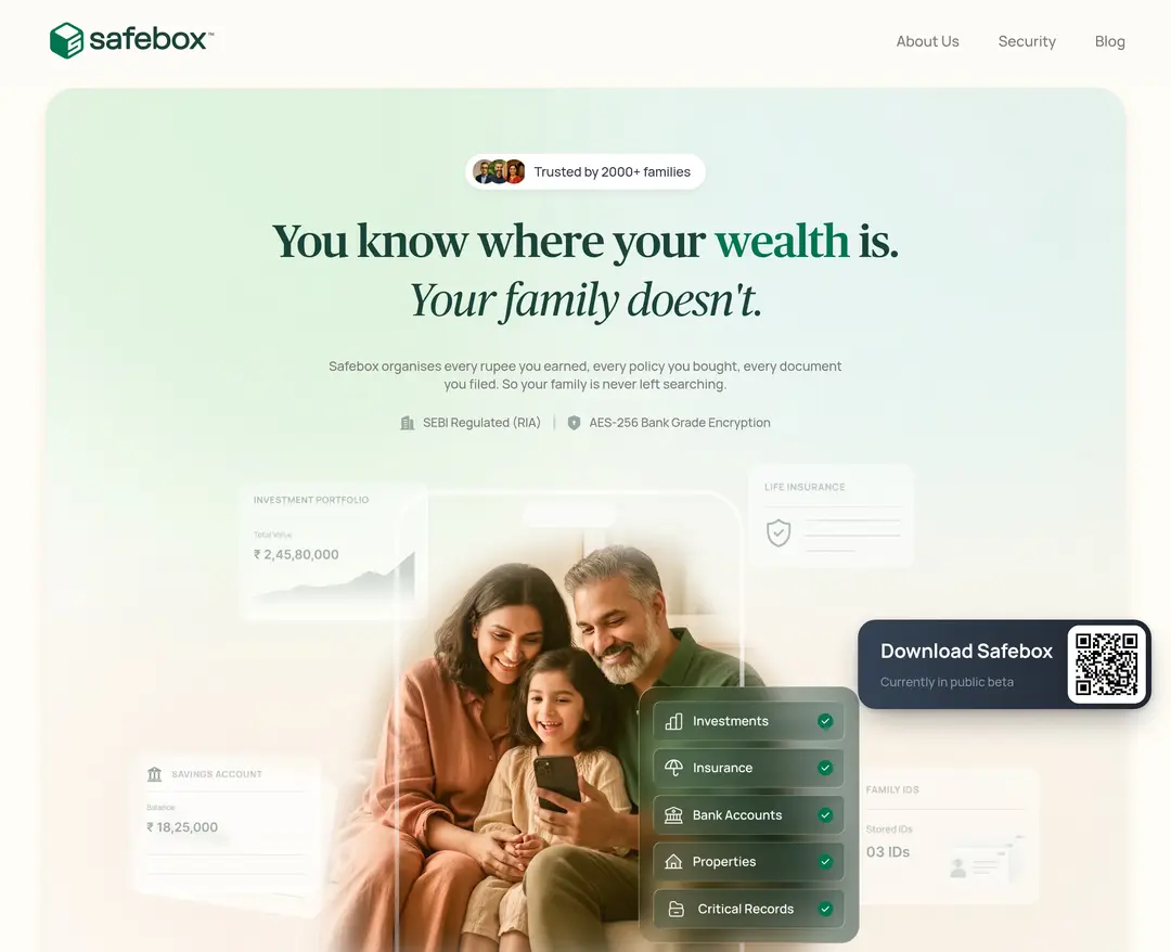 Safebox — 금융/부동산 랜딩페이지 웹사이트 디자인 레퍼런스