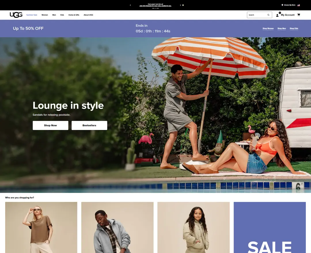 UGG — 패션 쇼핑몰 웹사이트 디자인 레퍼런스