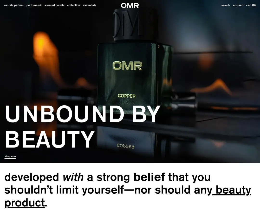 OMR Beauty — 화장품 쇼핑몰 웹사이트 디자인 레퍼런스