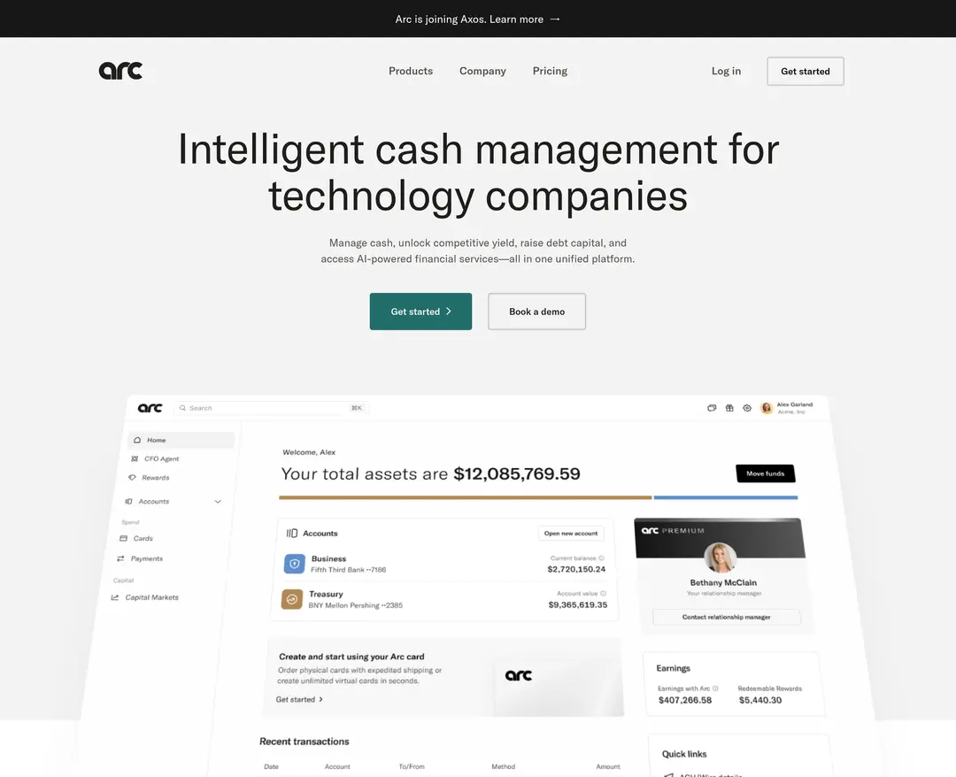 Arc — 금융/부동산 플랫폼 웹사이트 디자인 레퍼런스