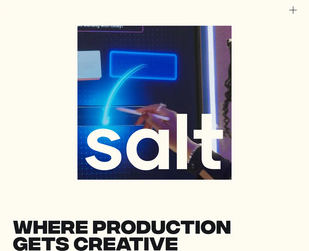 Salt Productions — 기타 소개 웹사이트 디자인 레퍼런스