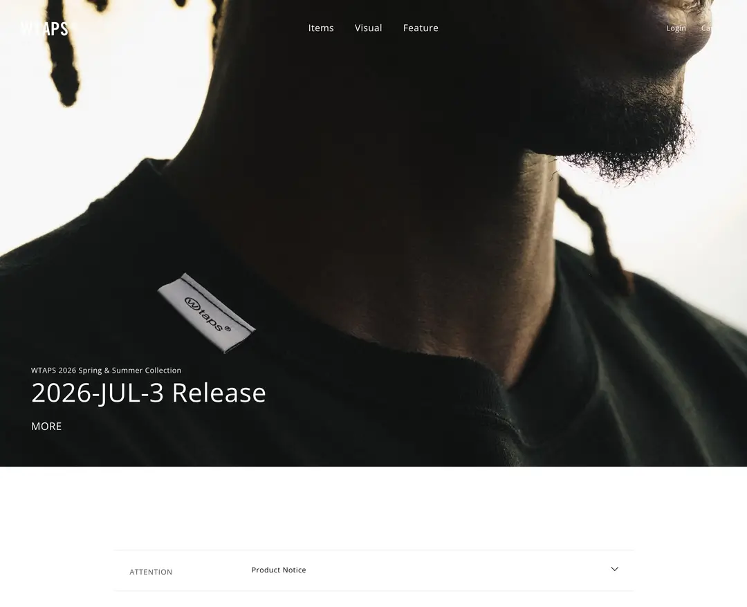 WTAPS® — 패션 쇼핑몰 웹사이트 디자인 레퍼런스
