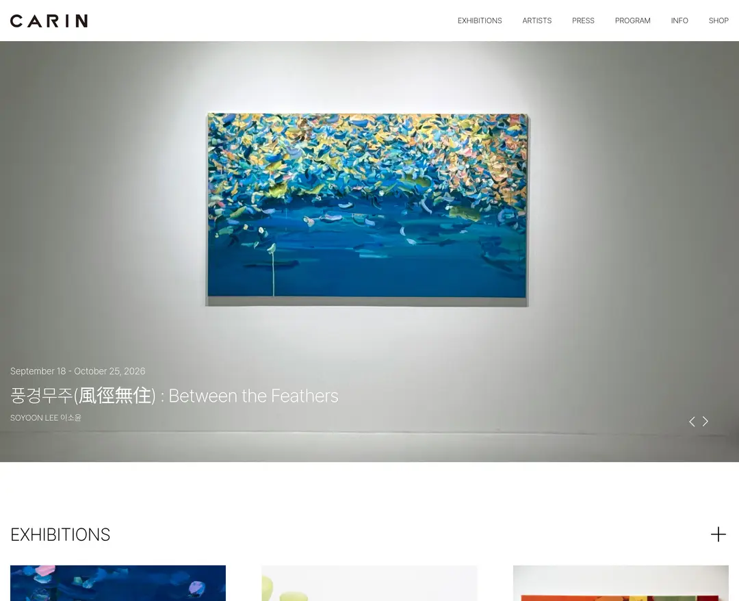 CARIN — 기타 소개 웹사이트 디자인 레퍼런스