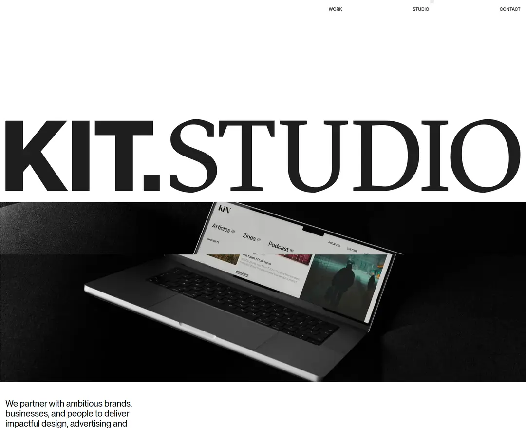 Kit Studio — IT/스타트업 포트폴리오 웹사이트 디자인 레퍼런스