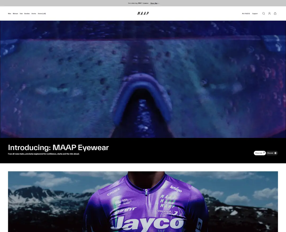 maap.cc — 패션 쇼핑몰 웹사이트 디자인 레퍼런스