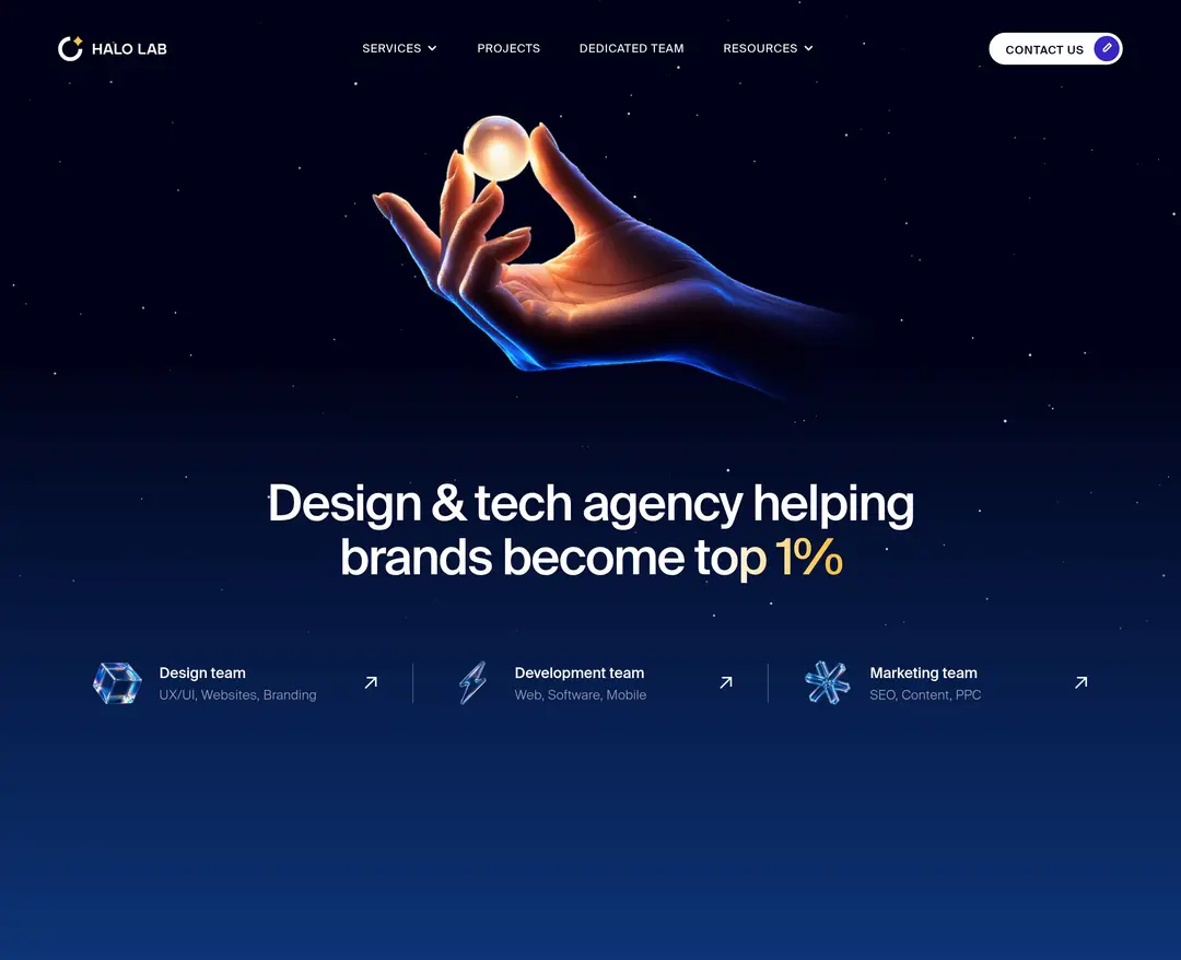 Halo Lab — 기타 소개 웹사이트 디자인 레퍼런스