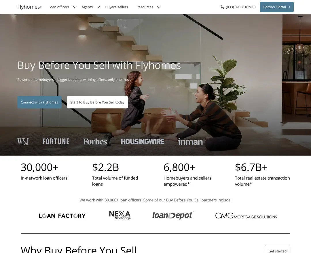 Flyhomes — 금융/부동산 플랫폼 웹사이트 디자인 레퍼런스