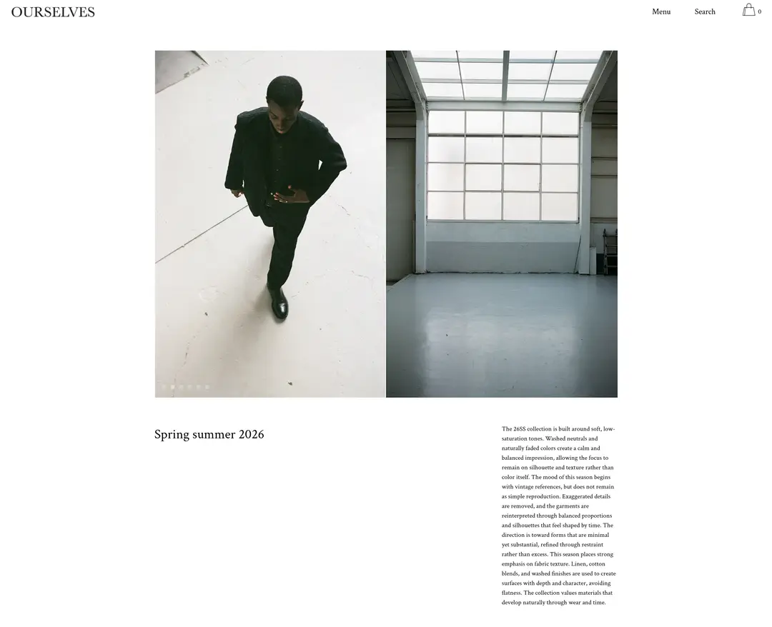 OURSELVES — 패션 쇼핑몰 웹사이트 디자인 레퍼런스