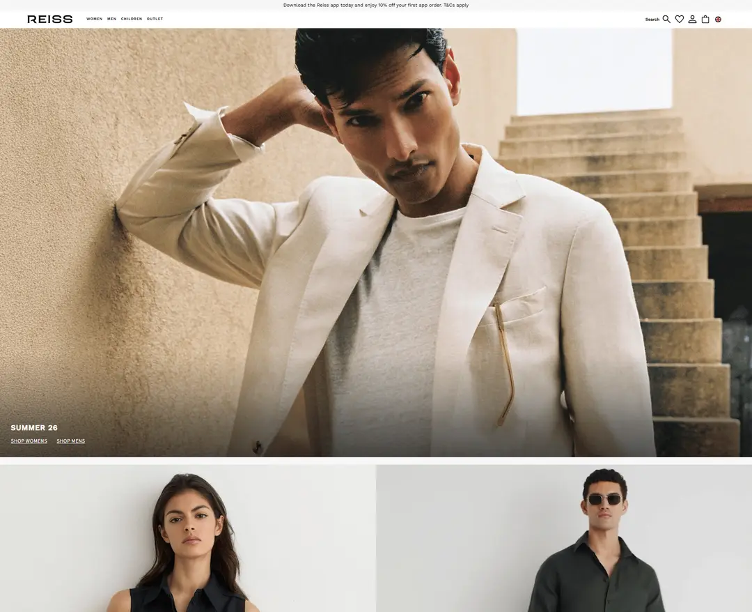 Reiss — 패션 쇼핑몰 웹사이트 디자인 레퍼런스