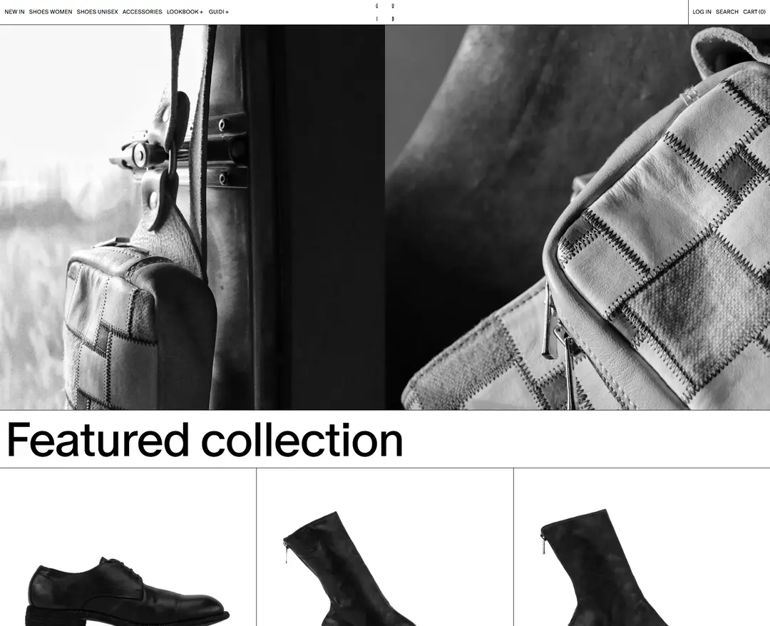 Guidi — 패션 쇼핑몰 웹사이트 디자인 레퍼런스