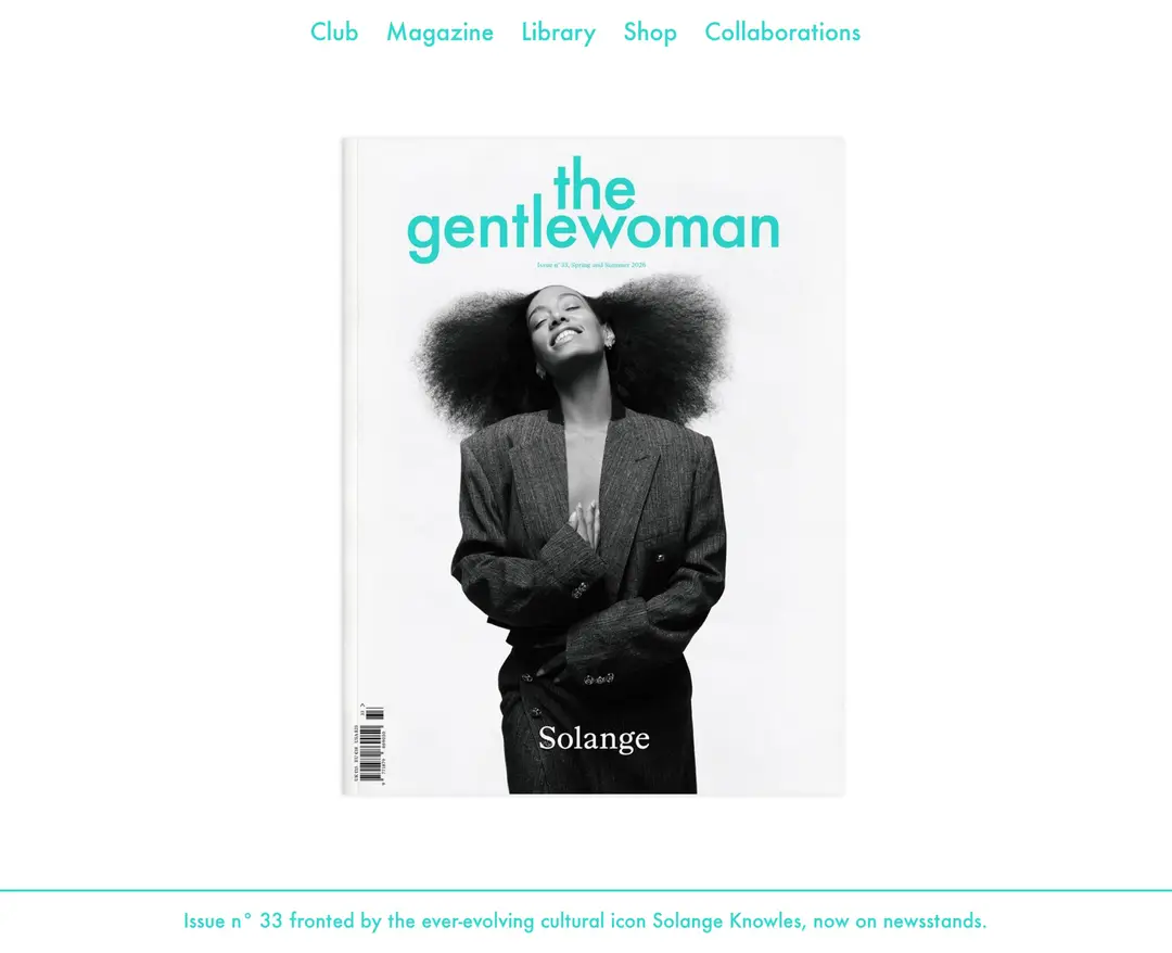 The Gentlewoman — 패션 콘텐츠 웹사이트 디자인 레퍼런스