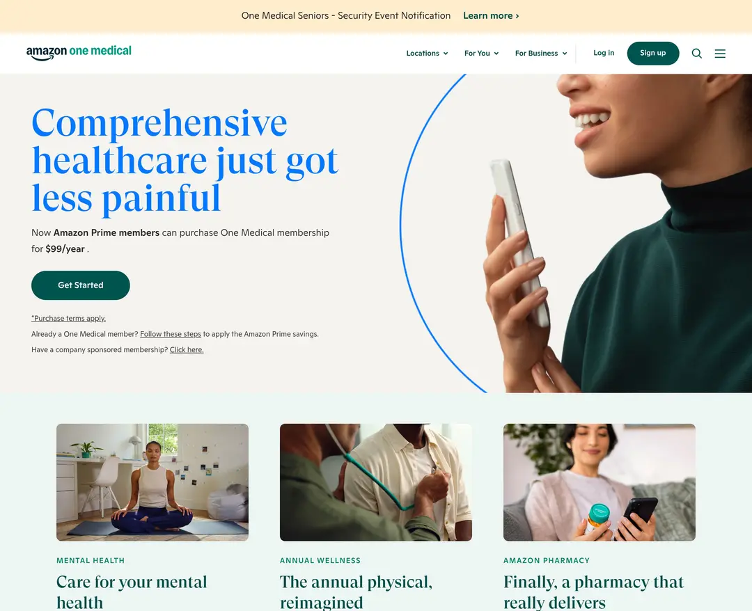 Exceptional Primary Care - Find a Doctor Near You — 병원/의료 플랫폼 웹사이트 디자인 레퍼런스