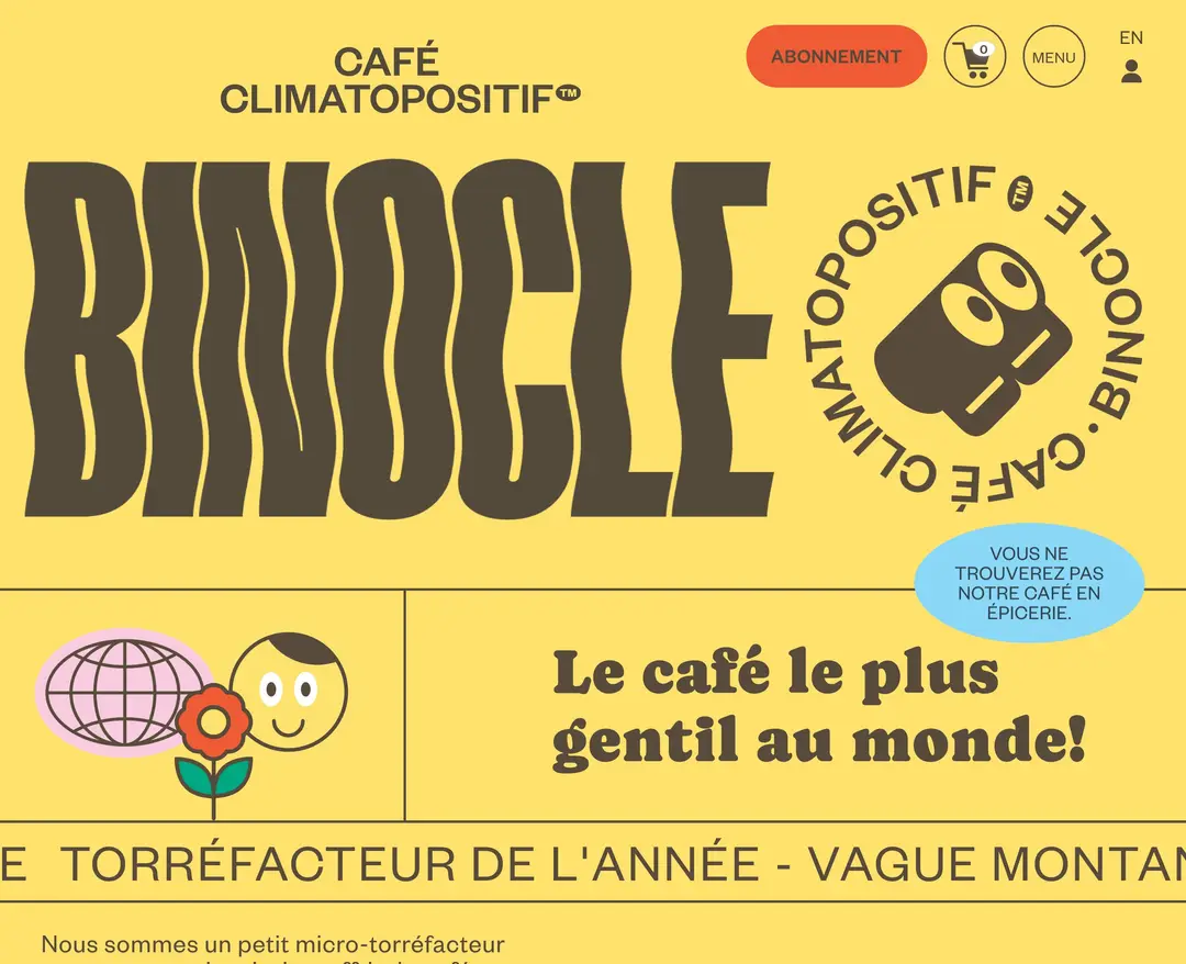 Binocle — 카페/음식 소개 웹사이트 디자인 레퍼런스