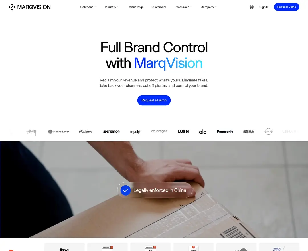 MarqVision — IT/스타트업 플랫폼 웹사이트 디자인 레퍼런스