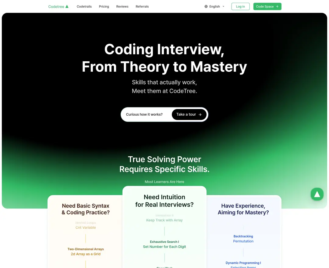 Codetree — 교육 플랫폼 웹사이트 디자인 레퍼런스