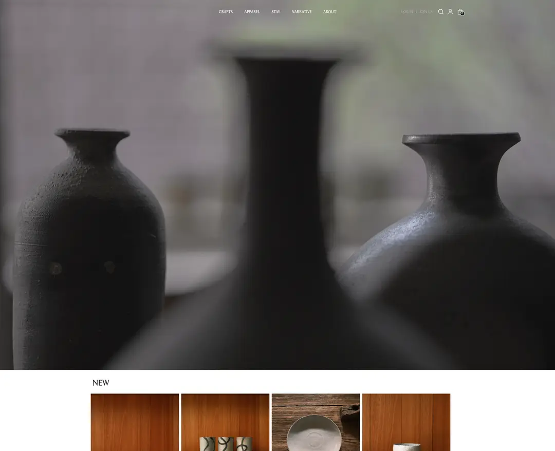 NARRATIVE OBJECT — 인테리어/가구 쇼핑몰 웹사이트 디자인 레퍼런스