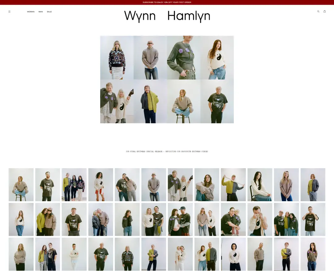 Wynn Hamlyn — 패션 쇼핑몰 웹사이트 디자인 레퍼런스