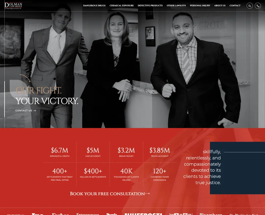 Dolman Law Group — 법률/세무 소개 웹사이트 디자인 레퍼런스