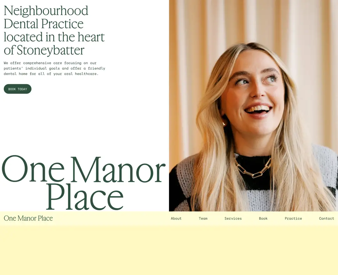 One Manor Place — 병원/의료 소개 웹사이트 디자인 레퍼런스