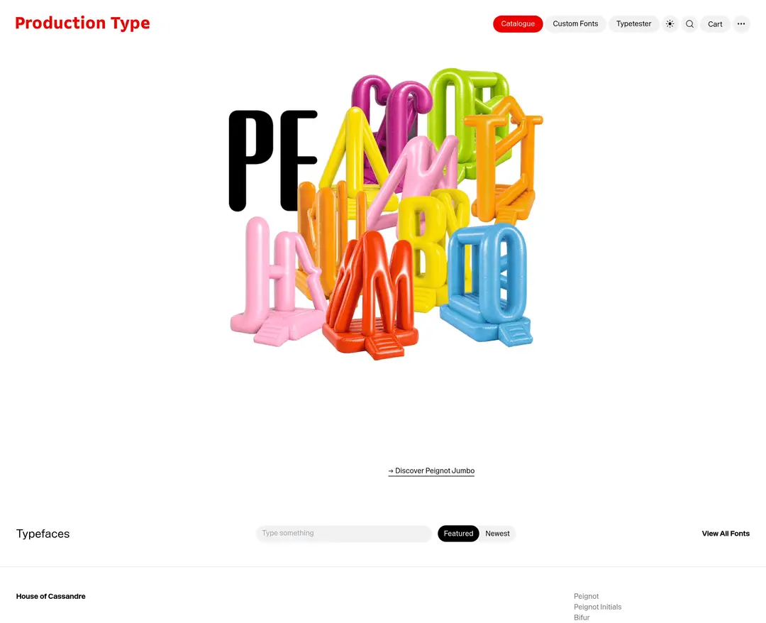 Production Type — 기타 쇼핑몰 웹사이트 디자인 레퍼런스