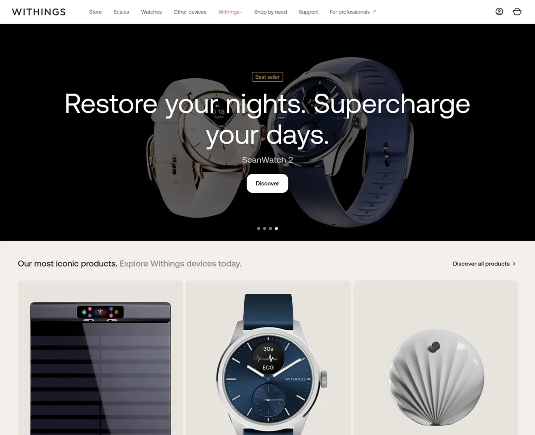 Withings — 기타 쇼핑몰 웹사이트 디자인 레퍼런스