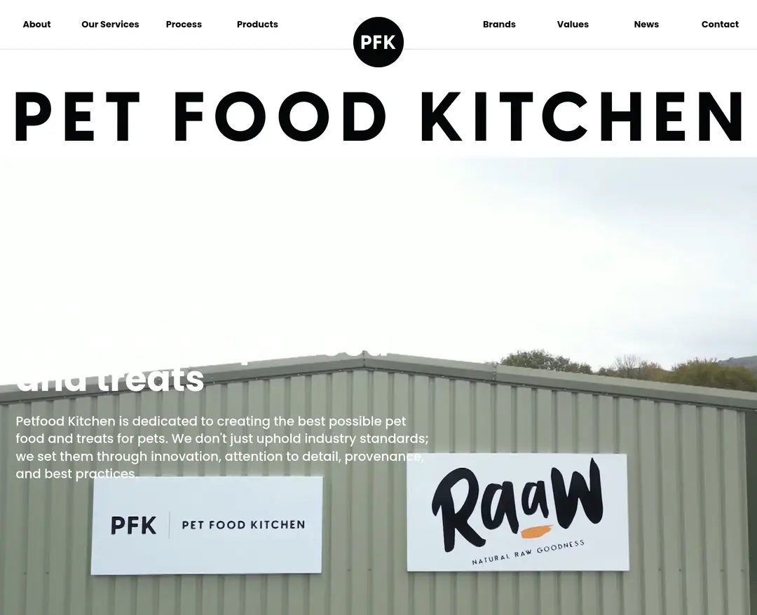 Pet Food Kitchen — 반려동물 소개 웹사이트 디자인 레퍼런스