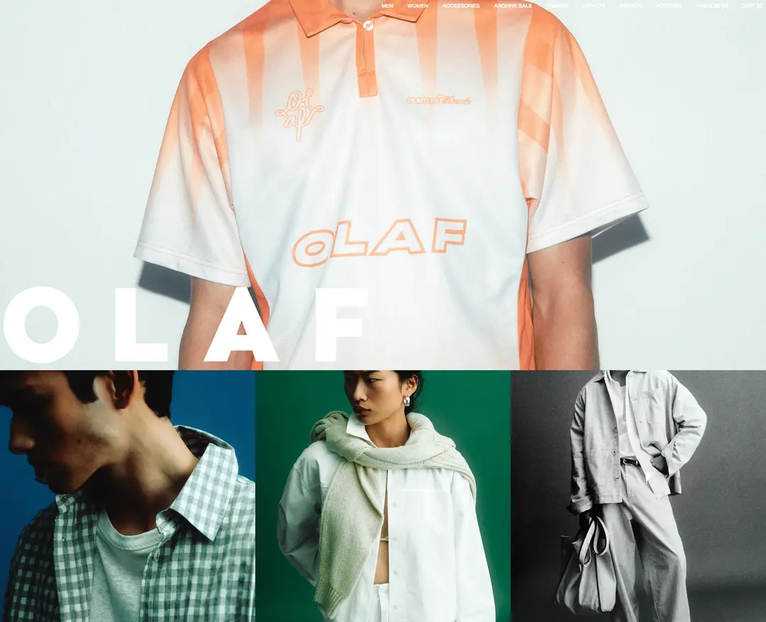 OLAF — 패션 쇼핑몰 웹사이트 디자인 레퍼런스