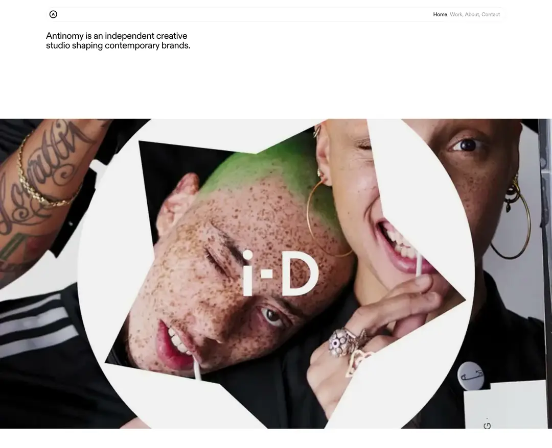 Antinomy Studio — 기타 포트폴리오 웹사이트 디자인 레퍼런스