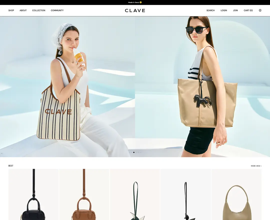 CLAVE — 패션 쇼핑몰 웹사이트 디자인 레퍼런스