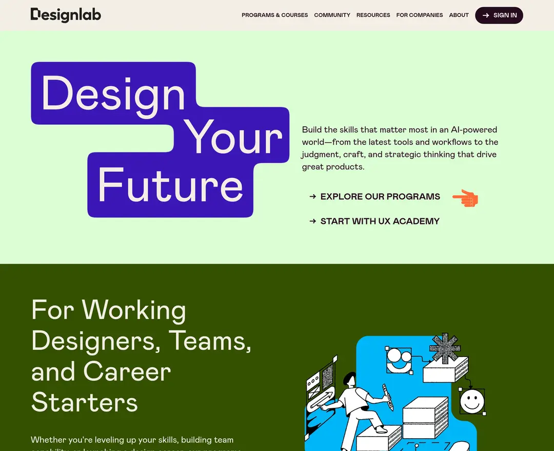 Designlab — 교육 플랫폼 웹사이트 디자인 레퍼런스
