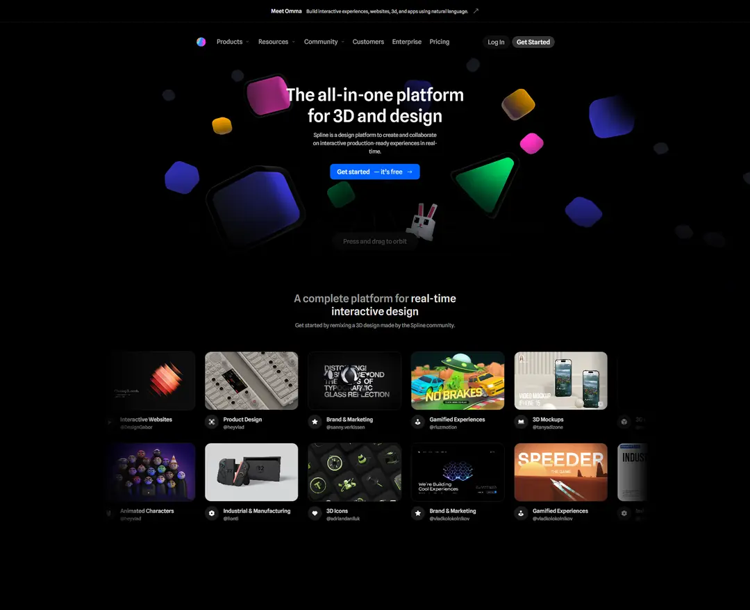 Spline — IT/스타트업 플랫폼 웹사이트 디자인 레퍼런스