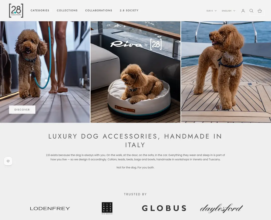2.8 Design for Dogs — 반려동물 쇼핑몰 웹사이트 디자인 레퍼런스