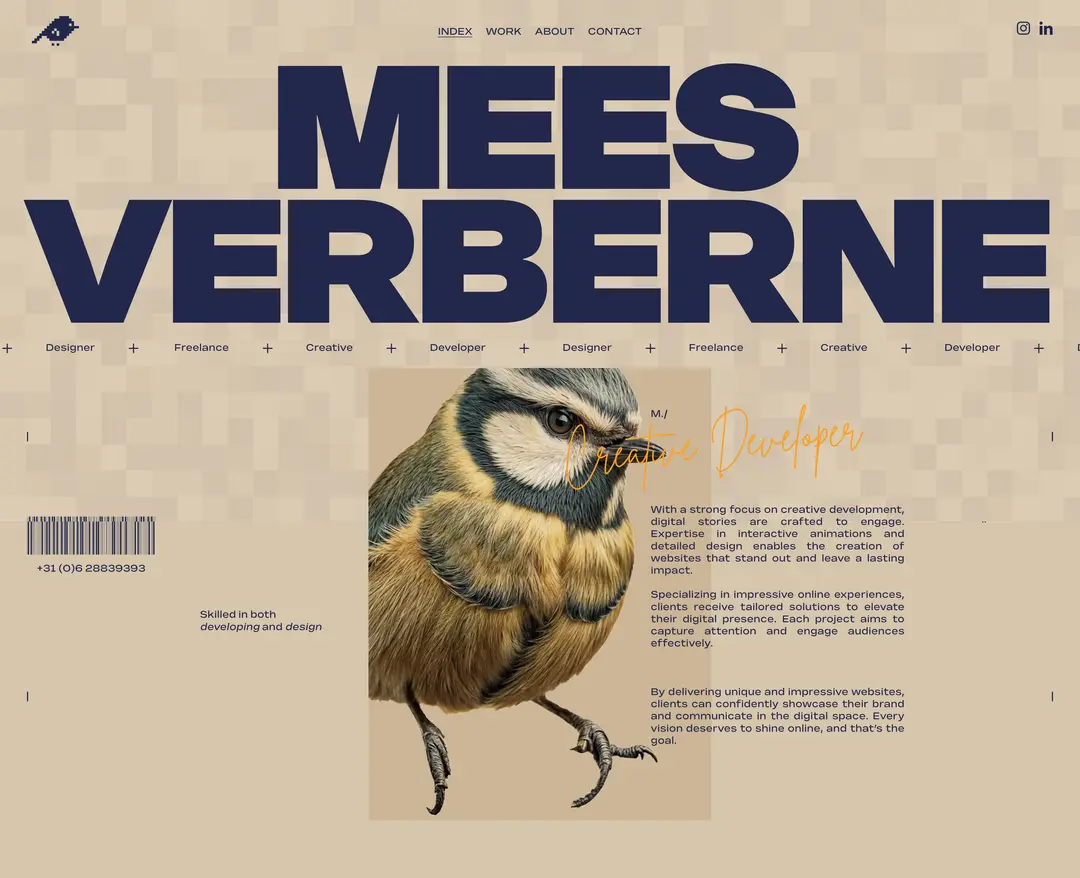 Mees Verberne — 기타 포트폴리오 웹사이트 디자인 레퍼런스
