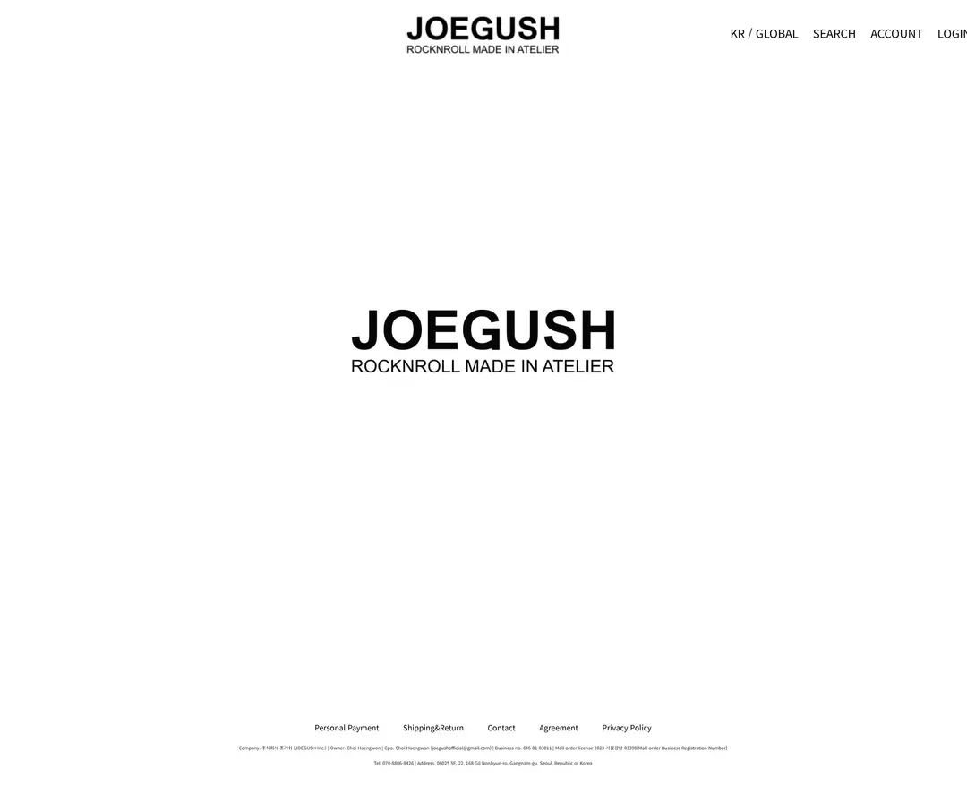 JOEGUSH — 패션 쇼핑몰 웹사이트 디자인 레퍼런스