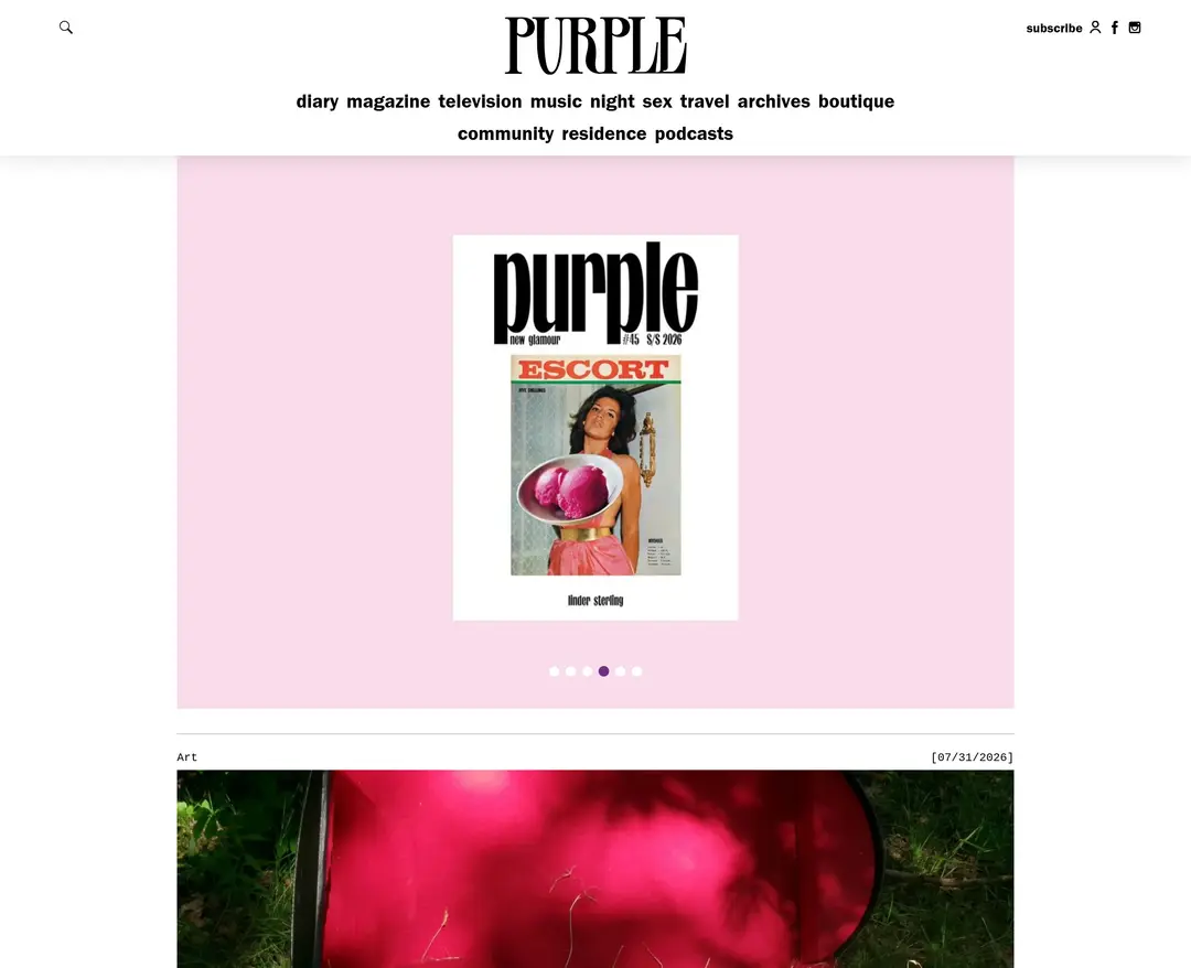 Purple — 패션 콘텐츠 웹사이트 디자인 레퍼런스
