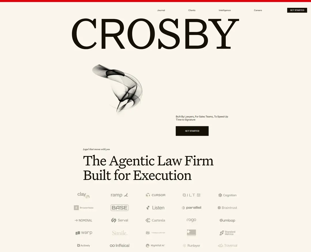 Crosby — 법률/세무 플랫폼 웹사이트 디자인 레퍼런스