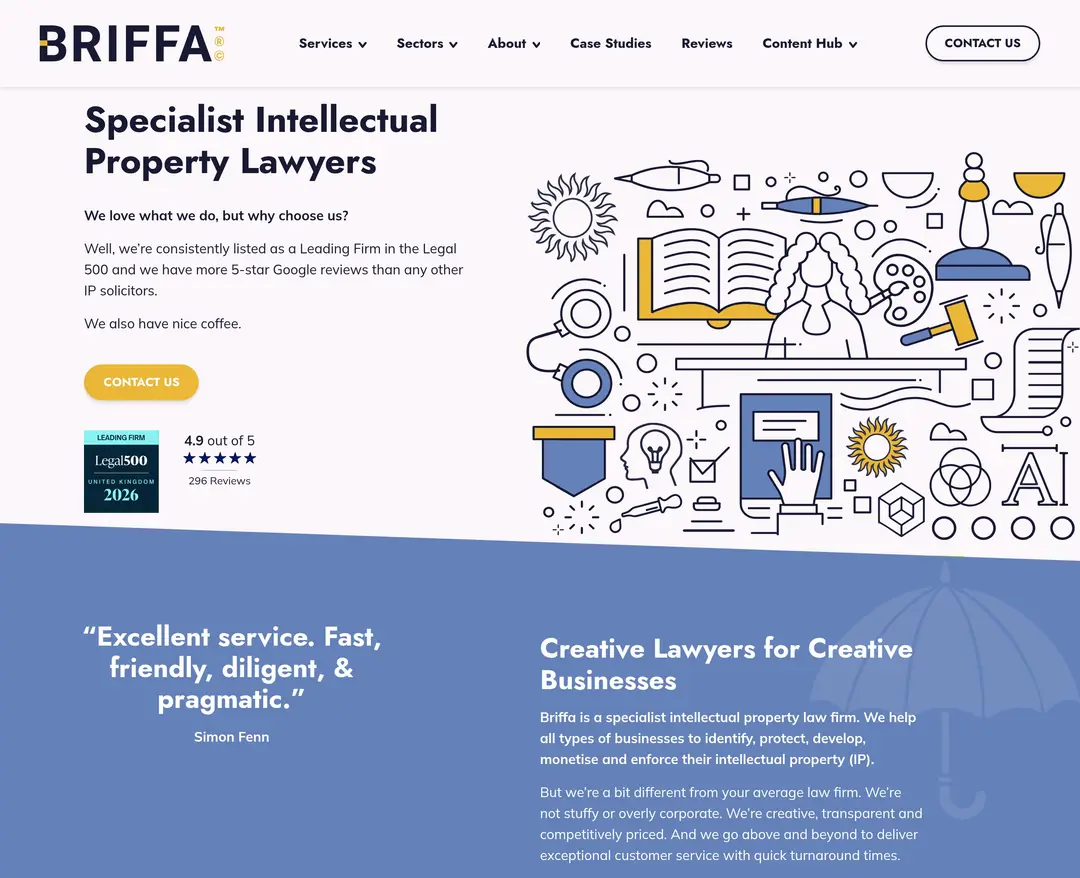 Briffa Legal — 법률/세무 소개 웹사이트 디자인 레퍼런스