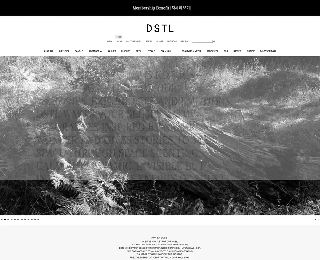 DSTL — 라이프스타일 쇼핑몰 웹사이트 디자인 레퍼런스