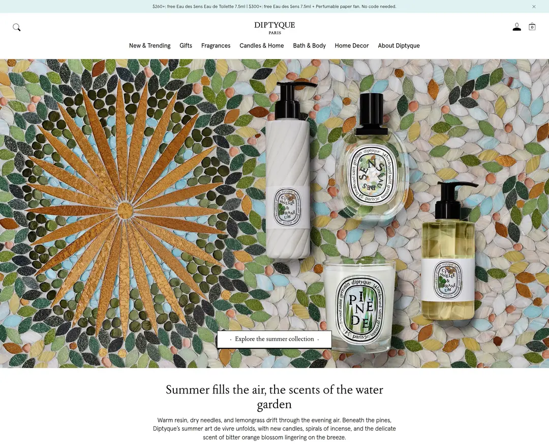 Diptyque — 화장품 쇼핑몰 웹사이트 디자인 레퍼런스