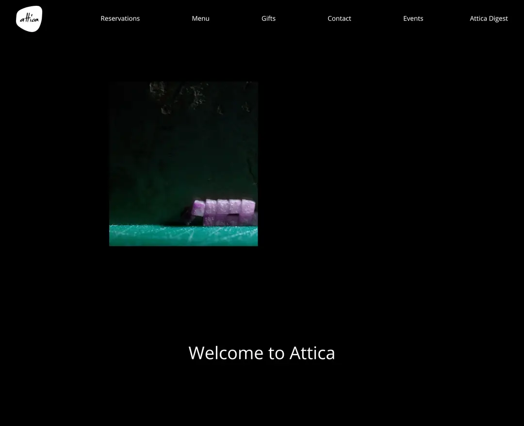Attica — 카페/음식 소개 웹사이트 디자인 레퍼런스