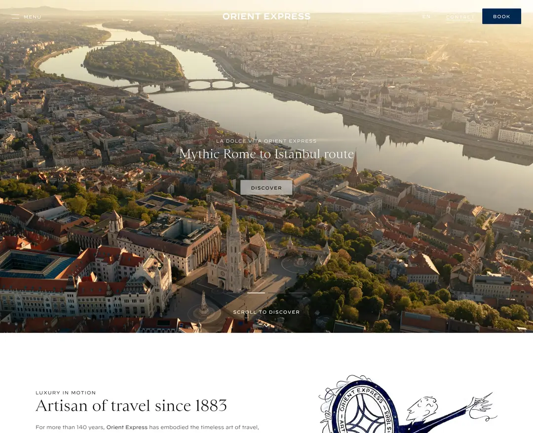 Orient Express — 여행/호텔 소개 웹사이트 디자인 레퍼런스