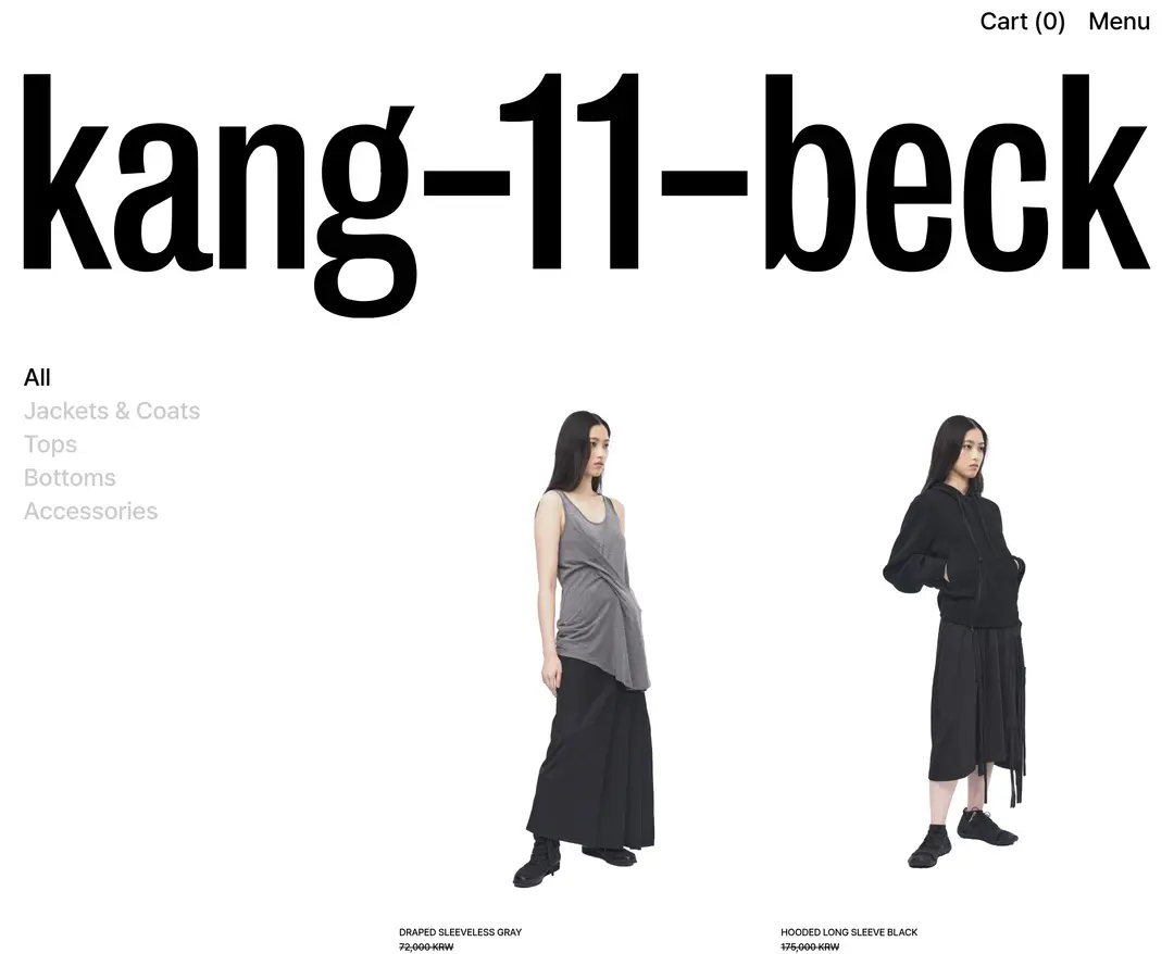 kang-11-beck — 패션 쇼핑몰 웹사이트 디자인 레퍼런스