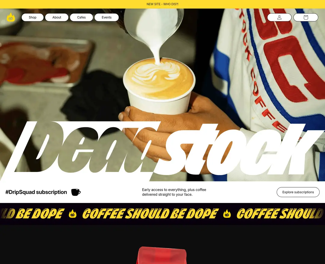Deadstock Coffee — 카페/음식 쇼핑몰 웹사이트 디자인 레퍼런스