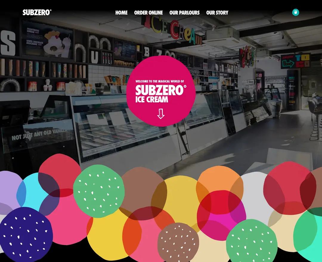 Subzero Ice Cream — 카페/음식 쇼핑몰 웹사이트 디자인 레퍼런스