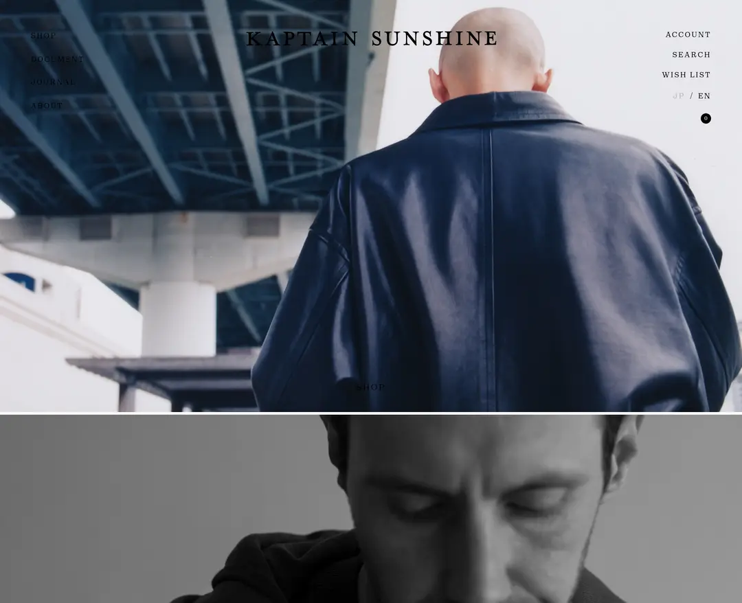 KAPTAIN SUNSHINE — 패션 쇼핑몰 웹사이트 디자인 레퍼런스