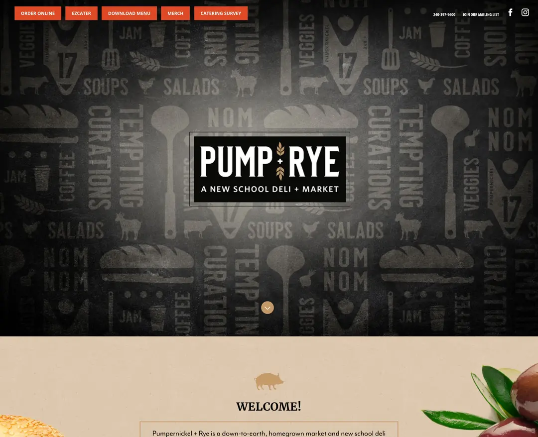 Pumpernickel + Rye — 카페/음식 소개 웹사이트 디자인 레퍼런스