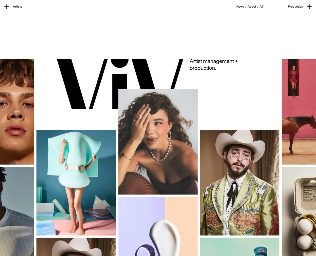 ViV MGMT — 기타 포트폴리오 웹사이트 디자인 레퍼런스