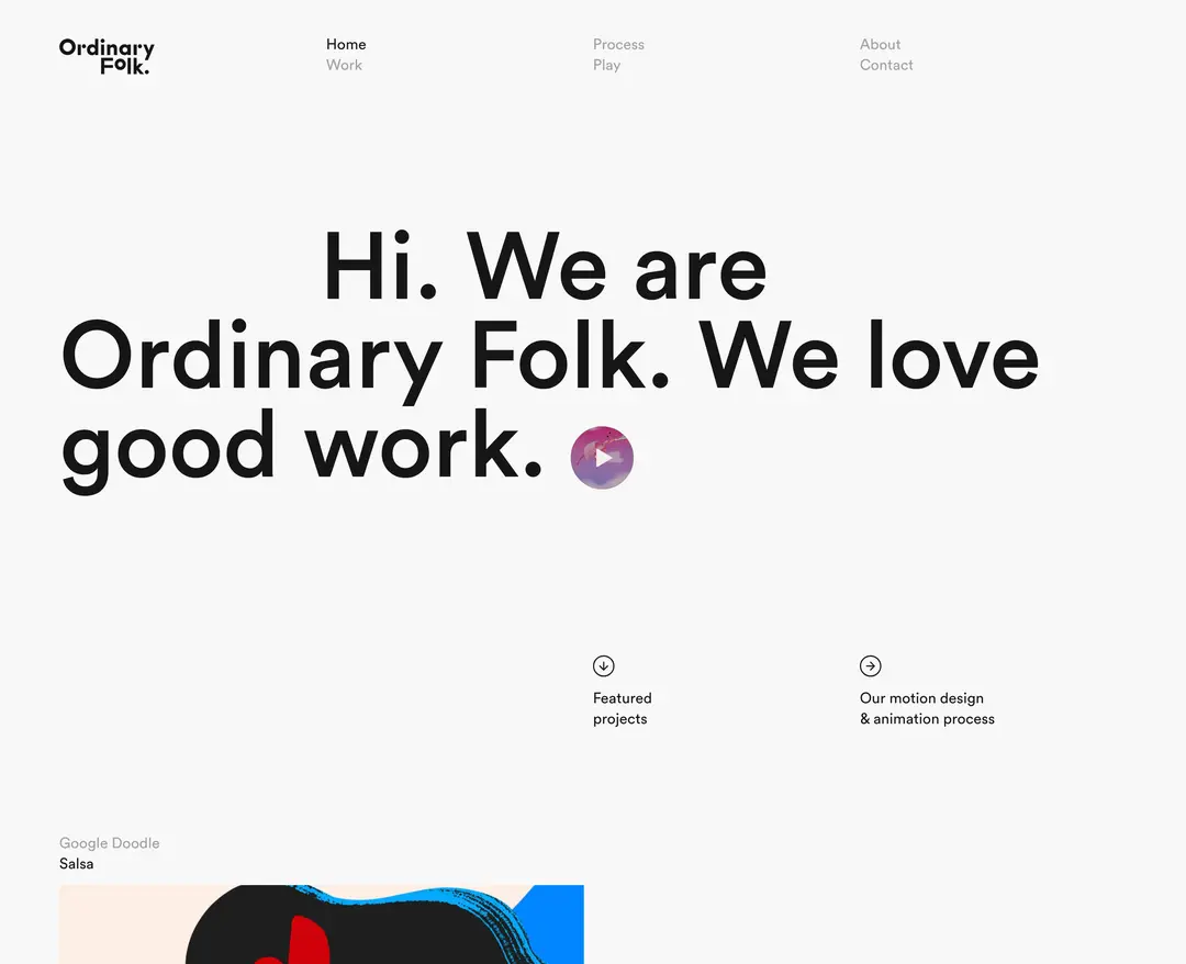 Ordinary Folk — 기타 포트폴리오 웹사이트 디자인 레퍼런스